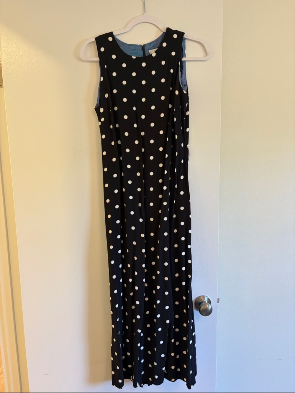 Sleeveless Black Polka Dot Maxi Dress